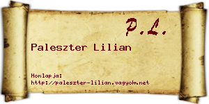 Paleszter Lilian névjegykártya